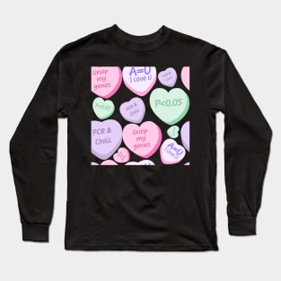 Cute Lovely Laboratory Hearts PCR and Chill Unzip my genes Sticker pack Long Sleeve T-Shirt